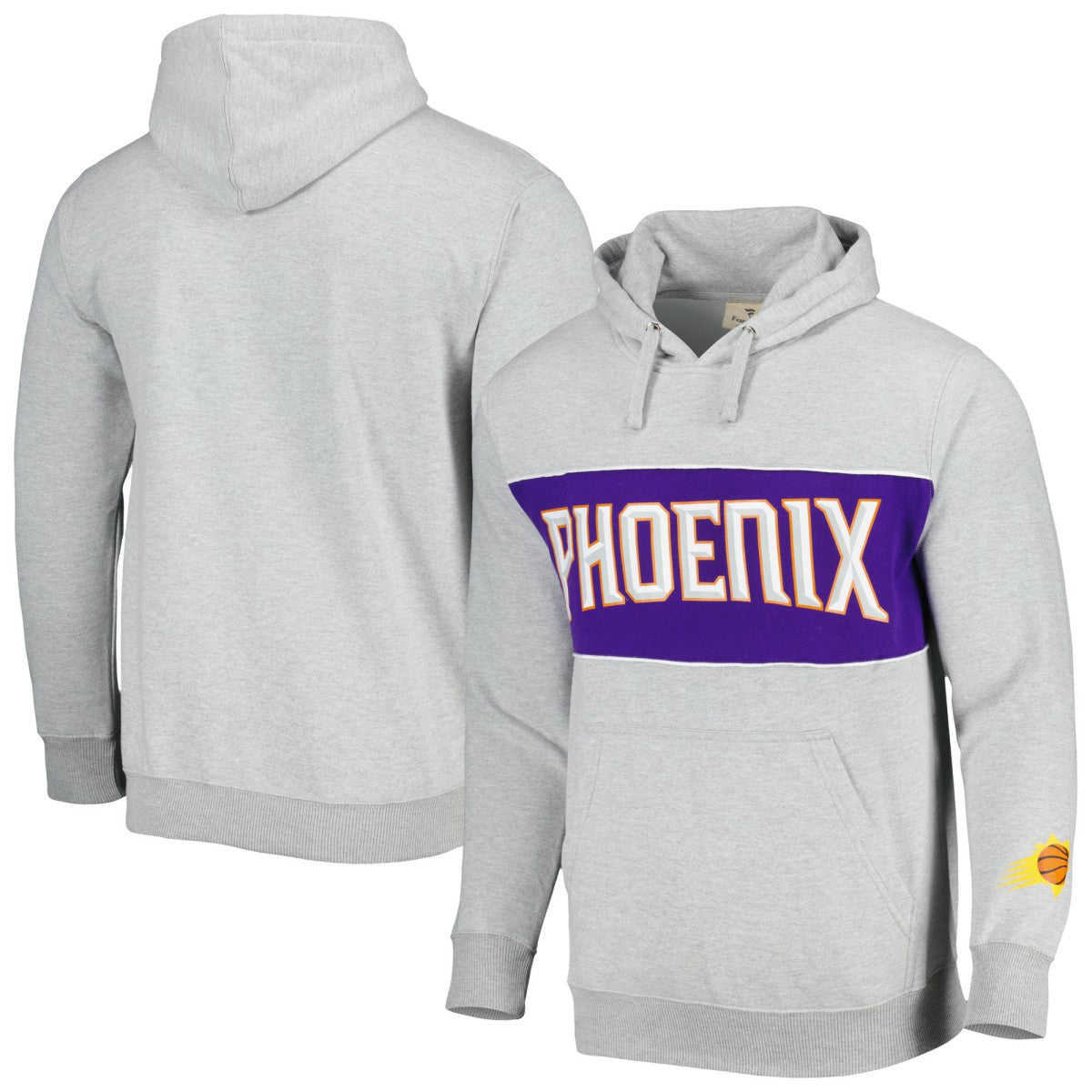 Phoenix Suns Wordmark French Terry Pullover Hoodie Heather Gray - NBA