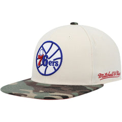Philadelphia 76ers Hardwood Classics 1976 NBA All-Star Game Off White Camo Fitted Hat Cream/Camo - NBA