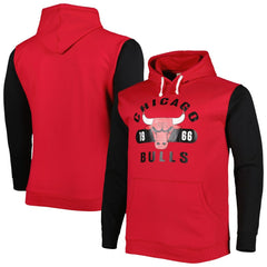Chicago Bulls Big & Tall Bold Attack Pullover Hoodie Red/Black - NBA
