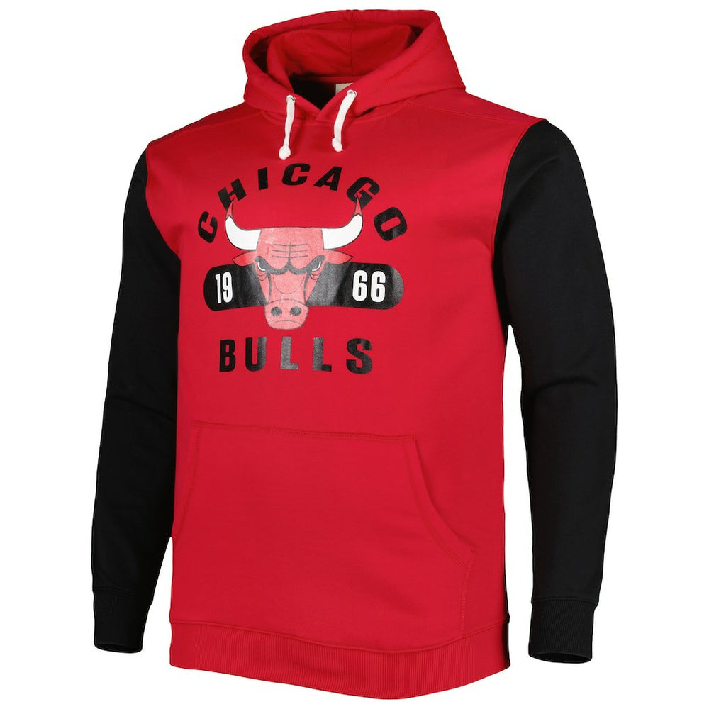 Chicago Bulls Big & Tall Bold Attack Pullover Hoodie Red/Black - NBA