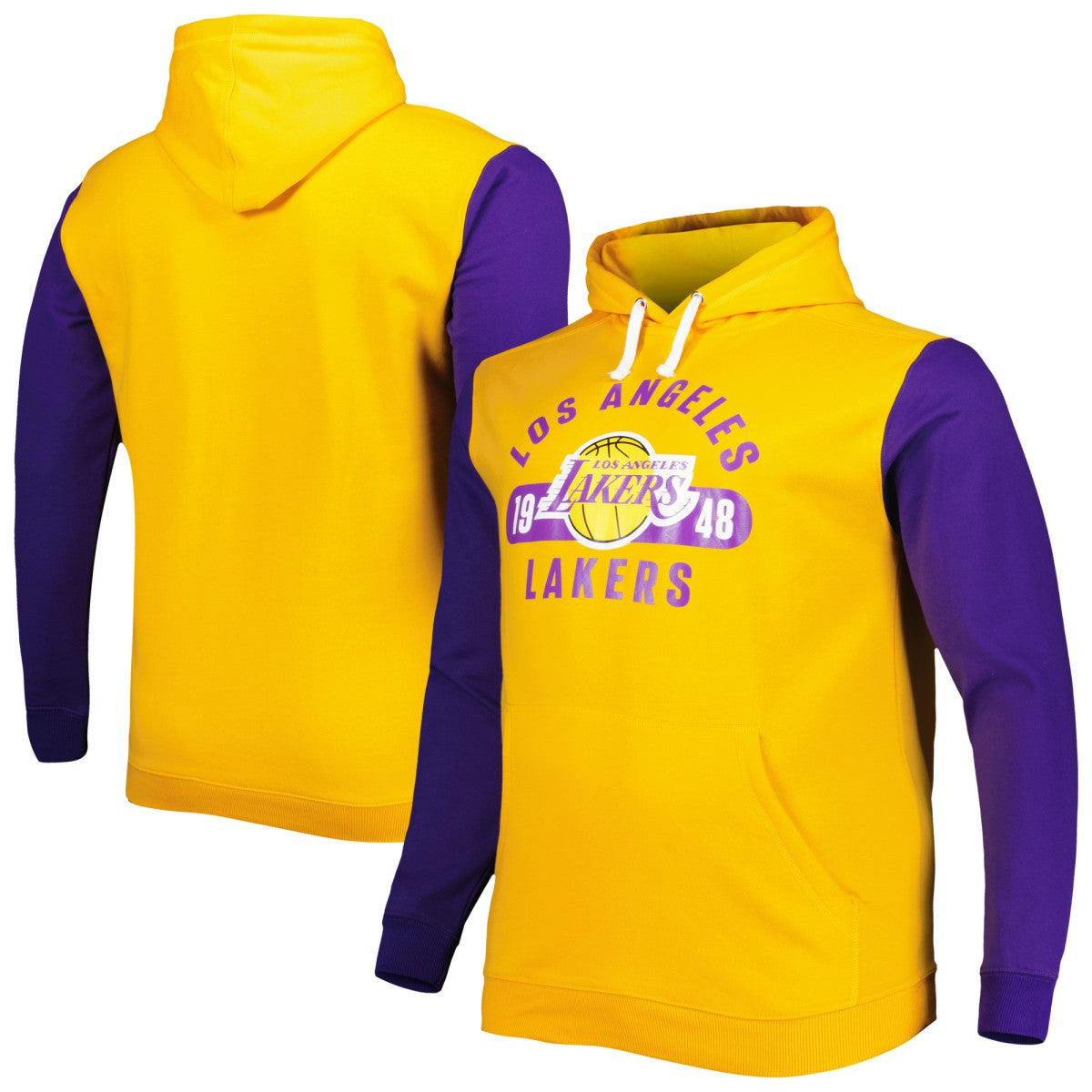 Los Angeles Lakers Big & Tall Bold Attack Pullover Hoodie Gold/Purple - NBA
