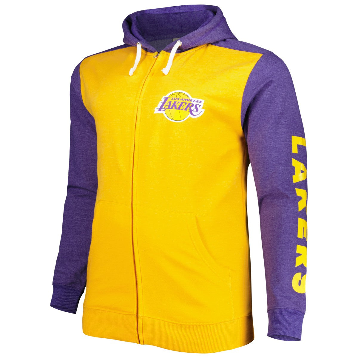 Los Angeles Lakers Big & Tall Down and Distance Full-Zip Hoodie Gold/Purple - NBA
