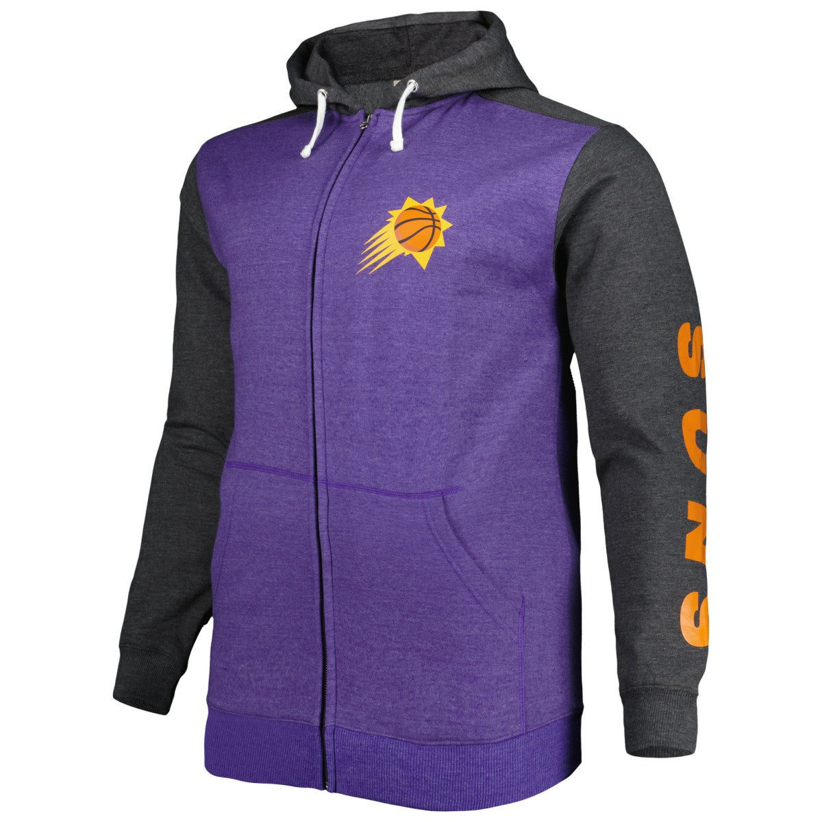 Phoenix Suns Big & Tall Down and Distance Full-Zip Hoodie Purple/Heathered Black - NBA