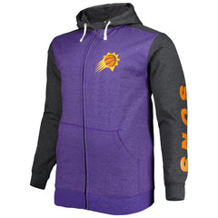 Phoenix Suns Big & Tall Down and Distance Full-Zip Hoodie Purple/Heathered Black - NBA