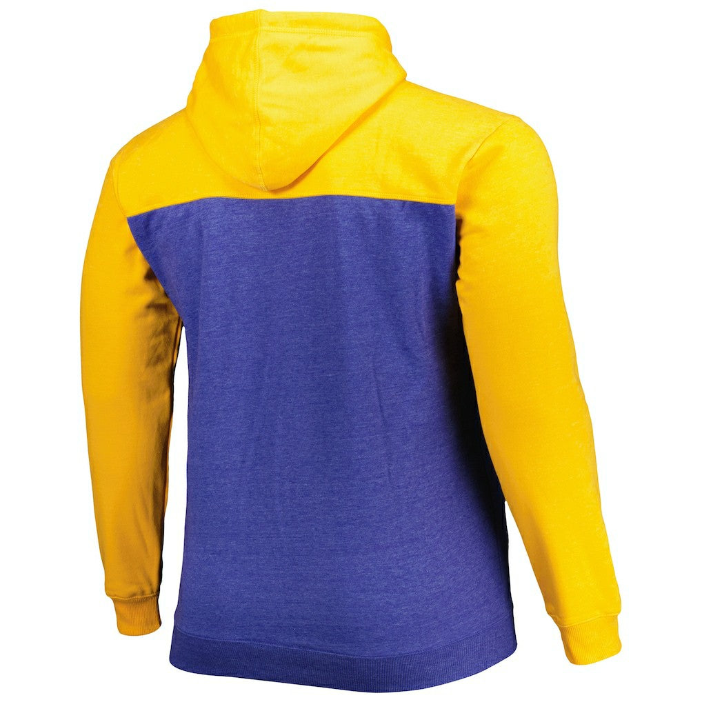 Golden State Warriors Big & Tall Down and Distance Full-Zip Hoodie Royal/Gold - NBA