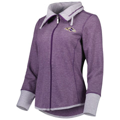 Baltimore Ravens Women's Sport Sun Fade Full-Zip Sweatshirt Heathered Purple | Tommy Bahama