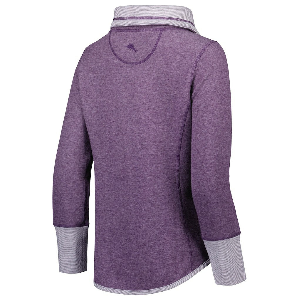 Baltimore Ravens Women's Sport Sun Fade Full-Zip Sweatshirt Heathered Purple | Tommy Bahama