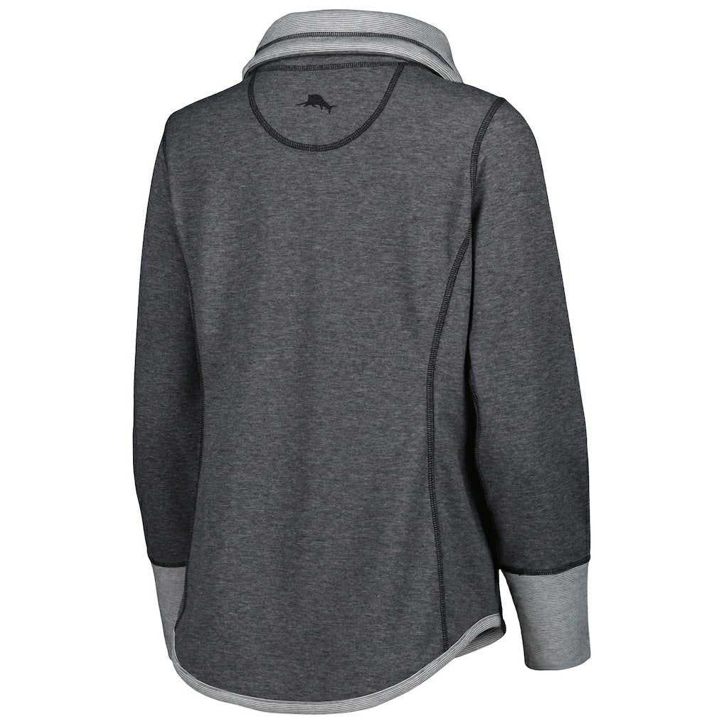 Cleveland Browns Women's Sport Sun Fade Full-Zip Sweatshirt Heathered Black | Tommy Bahama