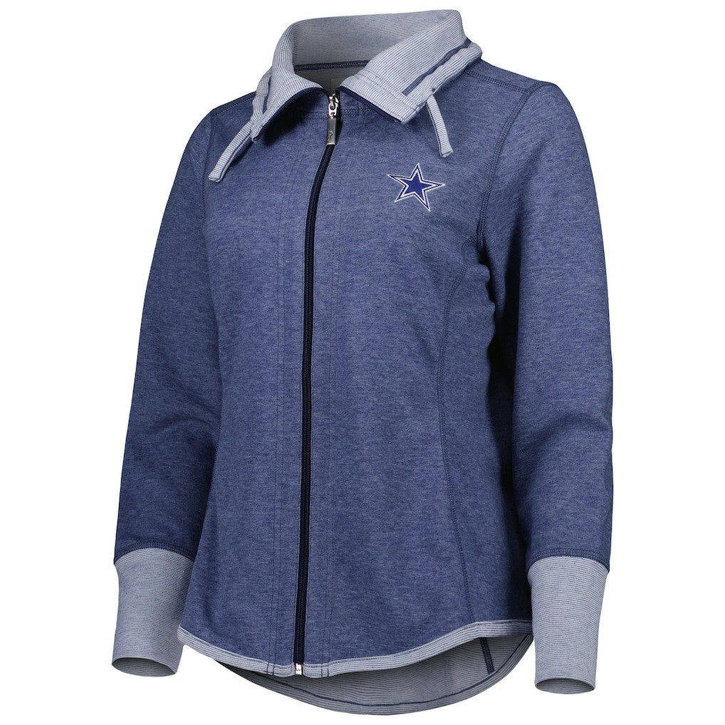 Dallas Cowboys Women's Sport Sun Fade Full-Zip Sweatshirt Heathered Navy | Tommy Bahama