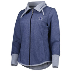 Dallas Cowboys Women's Sport Sun Fade Full-Zip Sweatshirt Heathered Navy | Tommy Bahama