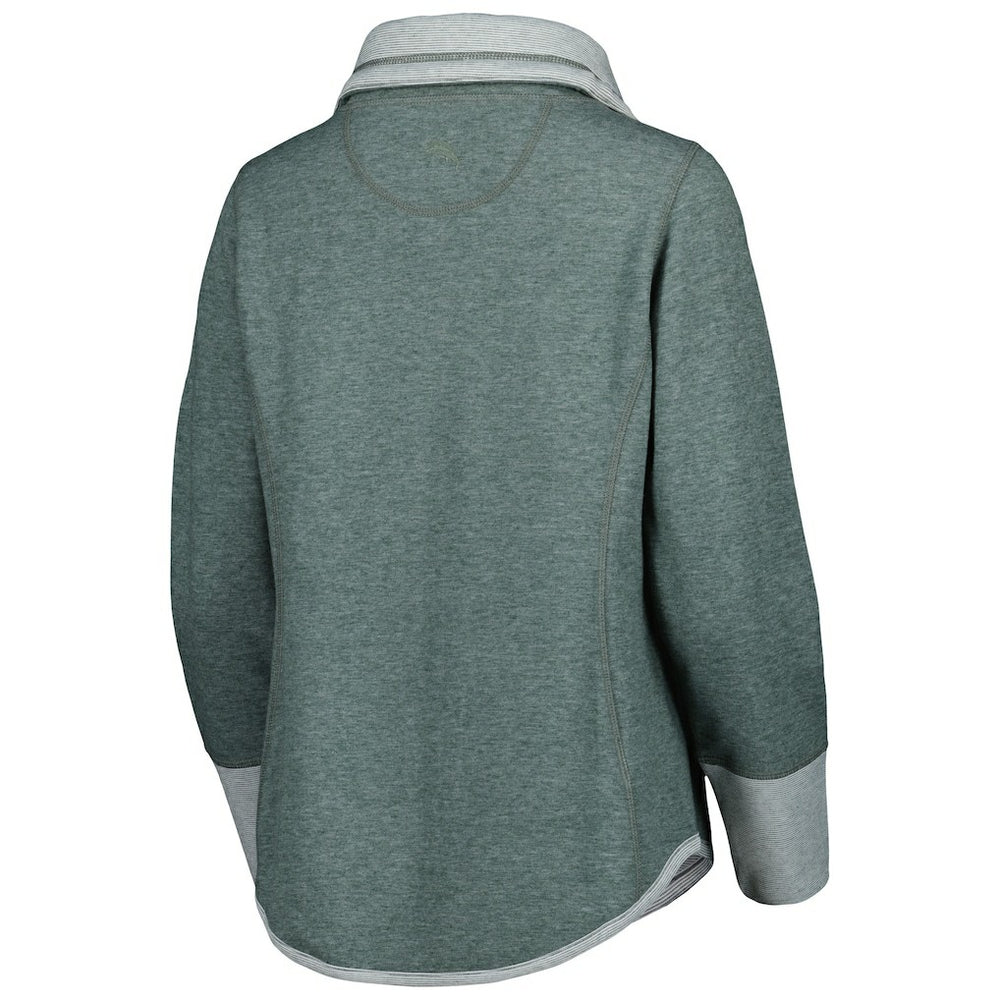 Green Bay Packers Women's Sport Sun Fade Full-Zip Sweatshirt Heathered Green | Tommy Bahama