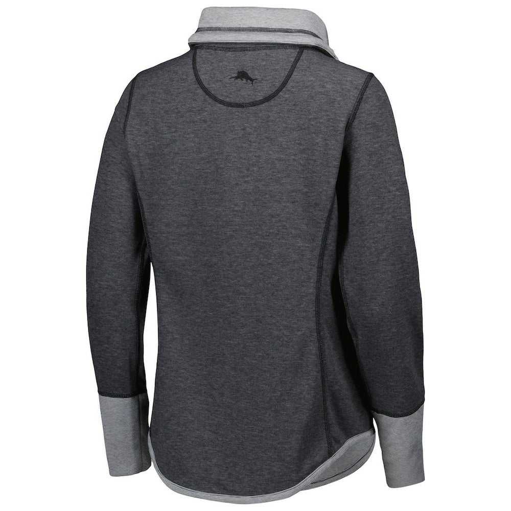 New Orleans Saints Women's Sport Sun Fade Full-Zip Sweatshirt Heathered Black | Tommy Bahama