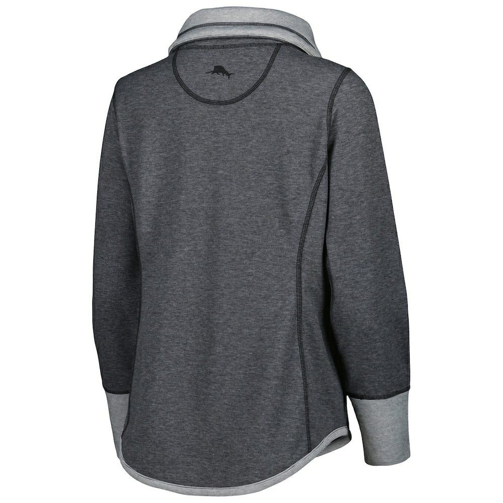 Pittsburgh Steelers Women's Sport Sun Fade Full-Zip Sweatshirt Heathered Black | Tommy Bahama