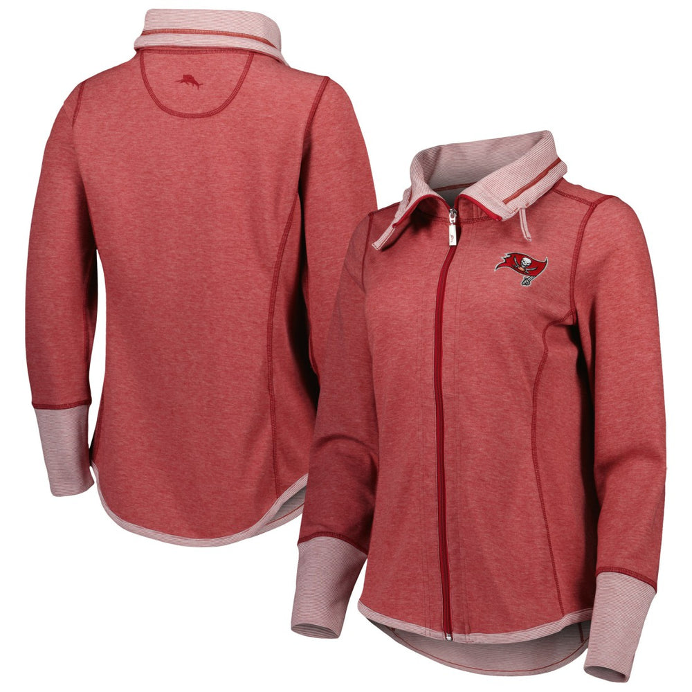 Tampa Bay Buccaneers Women's Sport Sun Fade Full-Zip Sweatshirt Heathered Red | Tommy Bahama