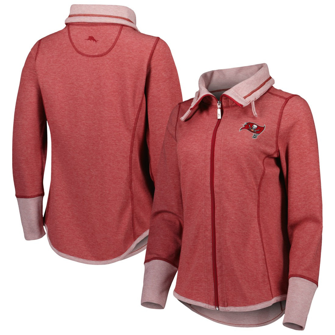 Tampa Bay Buccaneers Women's Sport Sun Fade Full-Zip Sweatshirt Heathered Red | Tommy Bahama