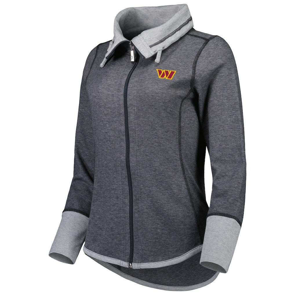 Washington Commanders Women's Sport Sun Fade Full-Zip Sweatshirt Heathered Black | Tommy Bahama