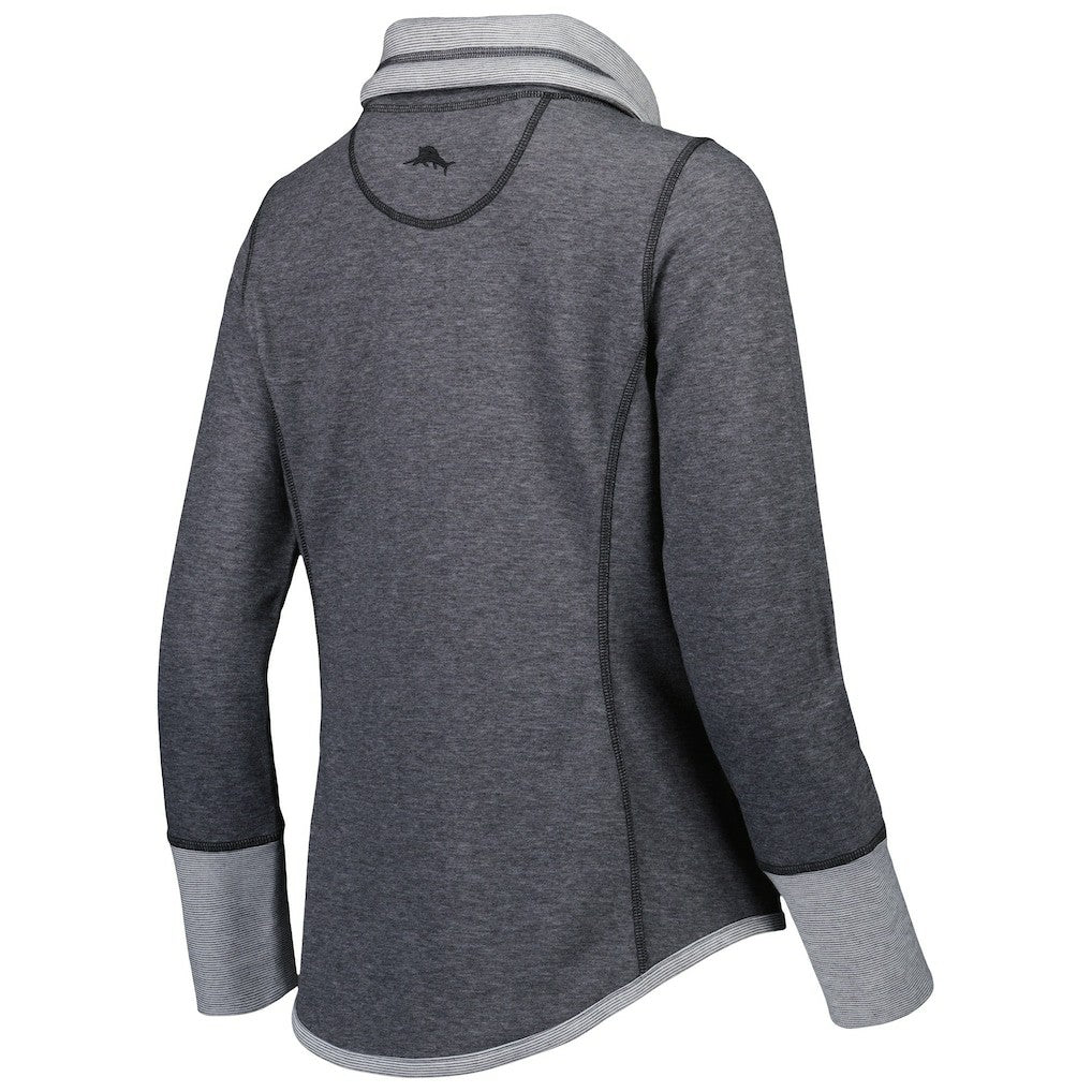 Washington Commanders Women's Sport Sun Fade Full-Zip Sweatshirt Heathered Black | Tommy Bahama