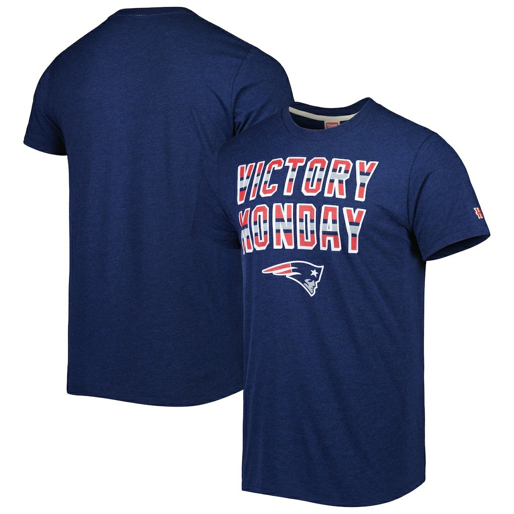 New England Patriots Homage Victory Monday Tri-Blend T-Shirt Navy | NFL