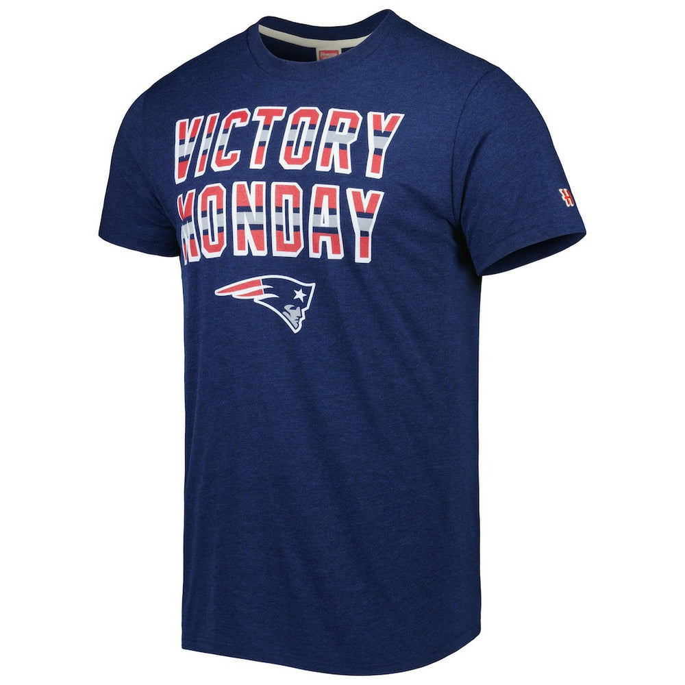 New England Patriots Homage Victory Monday Tri-Blend T-Shirt Navy | NFL