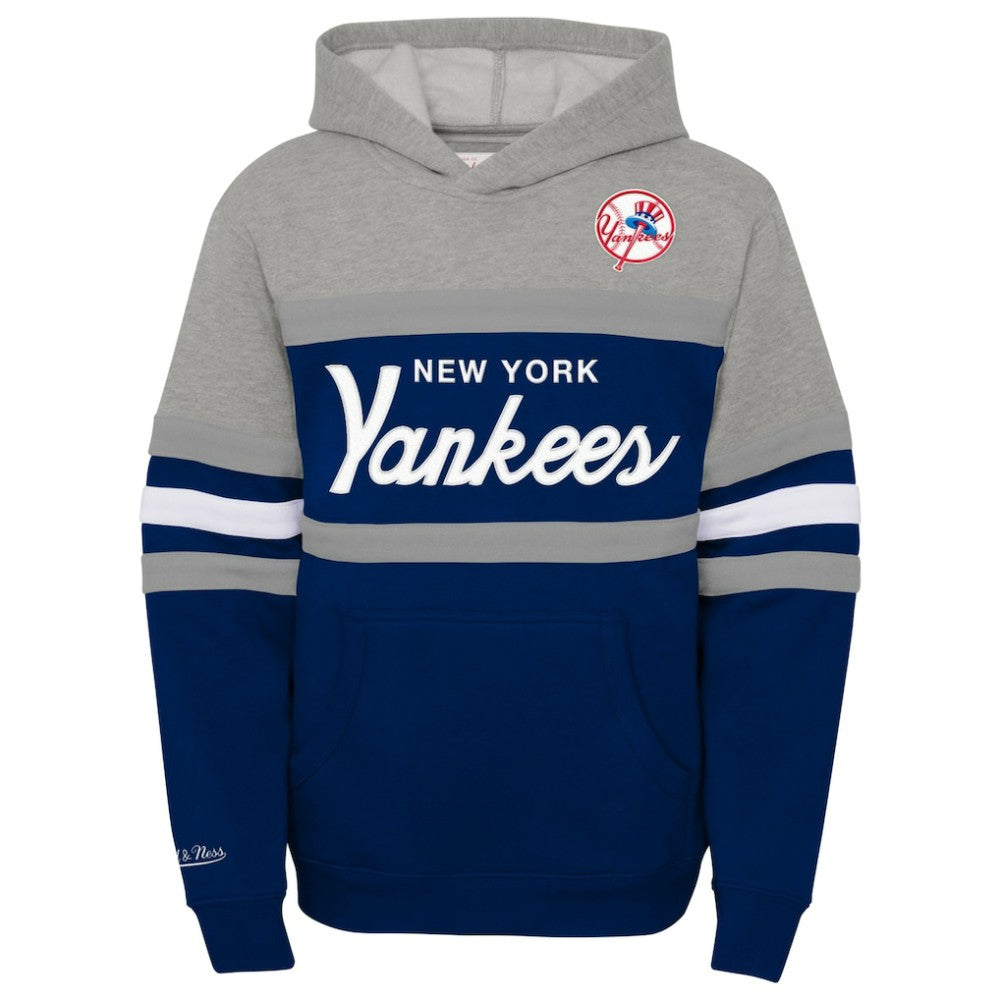 New York Yankees Mitchell & Ness Youth Cooperstown Collection Head Coach Pullover Hoodie - MLB