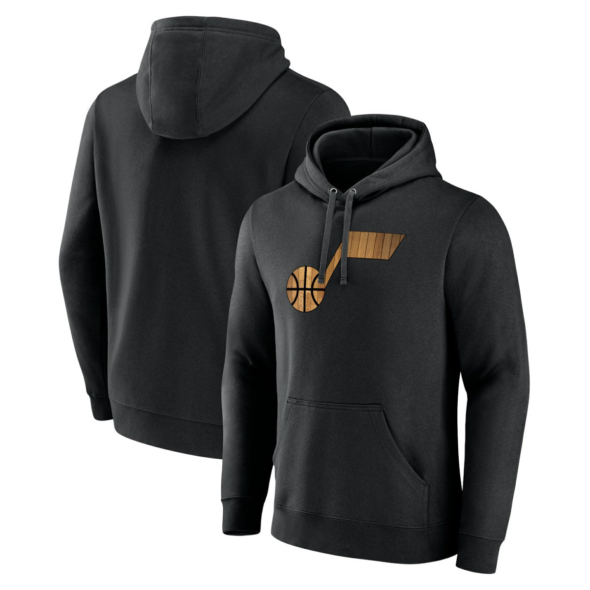Utah Jazz Hardwood Logo Pullover Hoodie Black - NBA