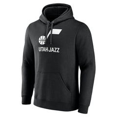 Utah Jazz Wordmark Team Logo Pullover Hoodie Black - NBA