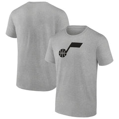 Utah Jazz Solid Primary Logo T-Shirt Heathered Gray - NBA