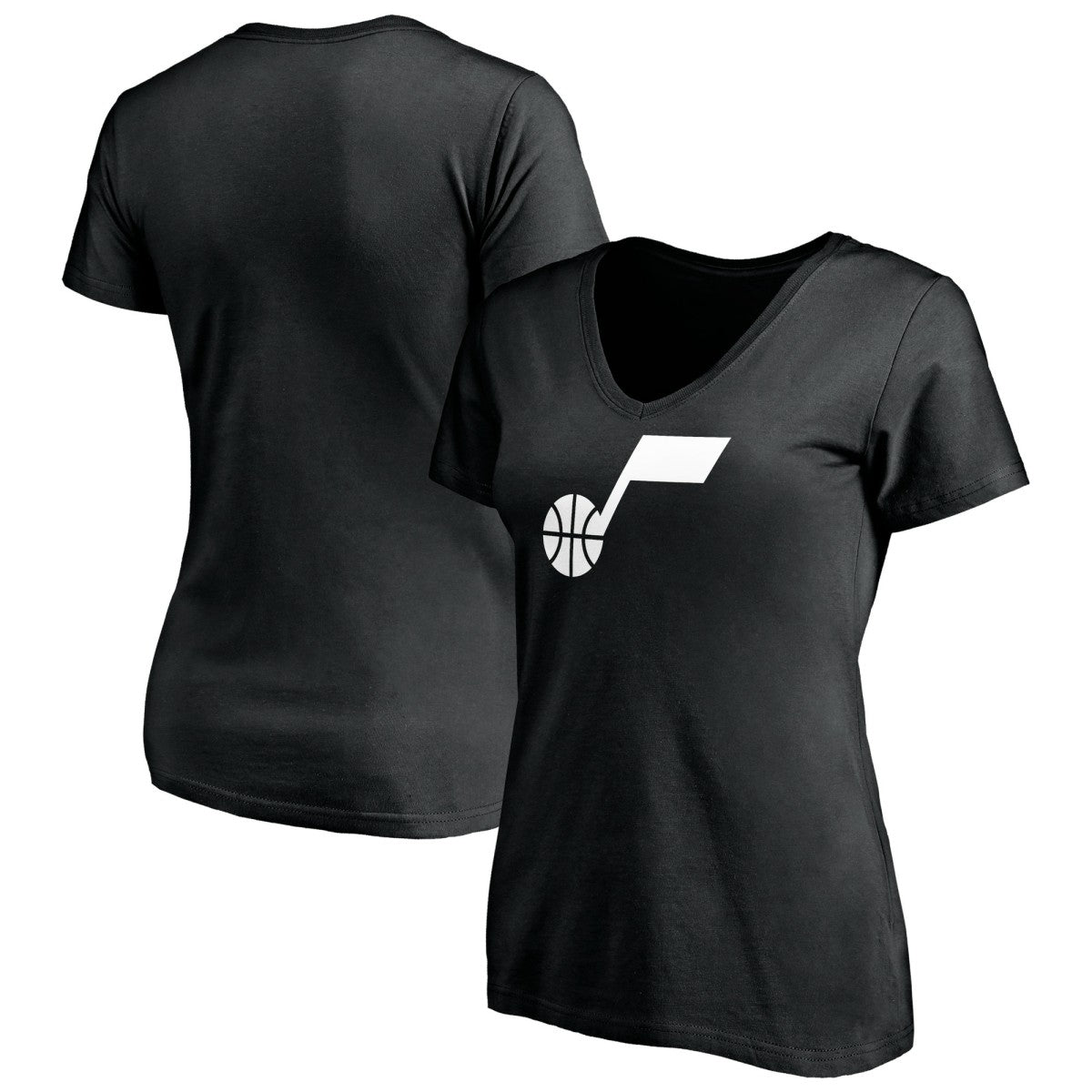 Utah Jazz Women's Primary Team Logo V-Neck T-Shirt Black - NBA