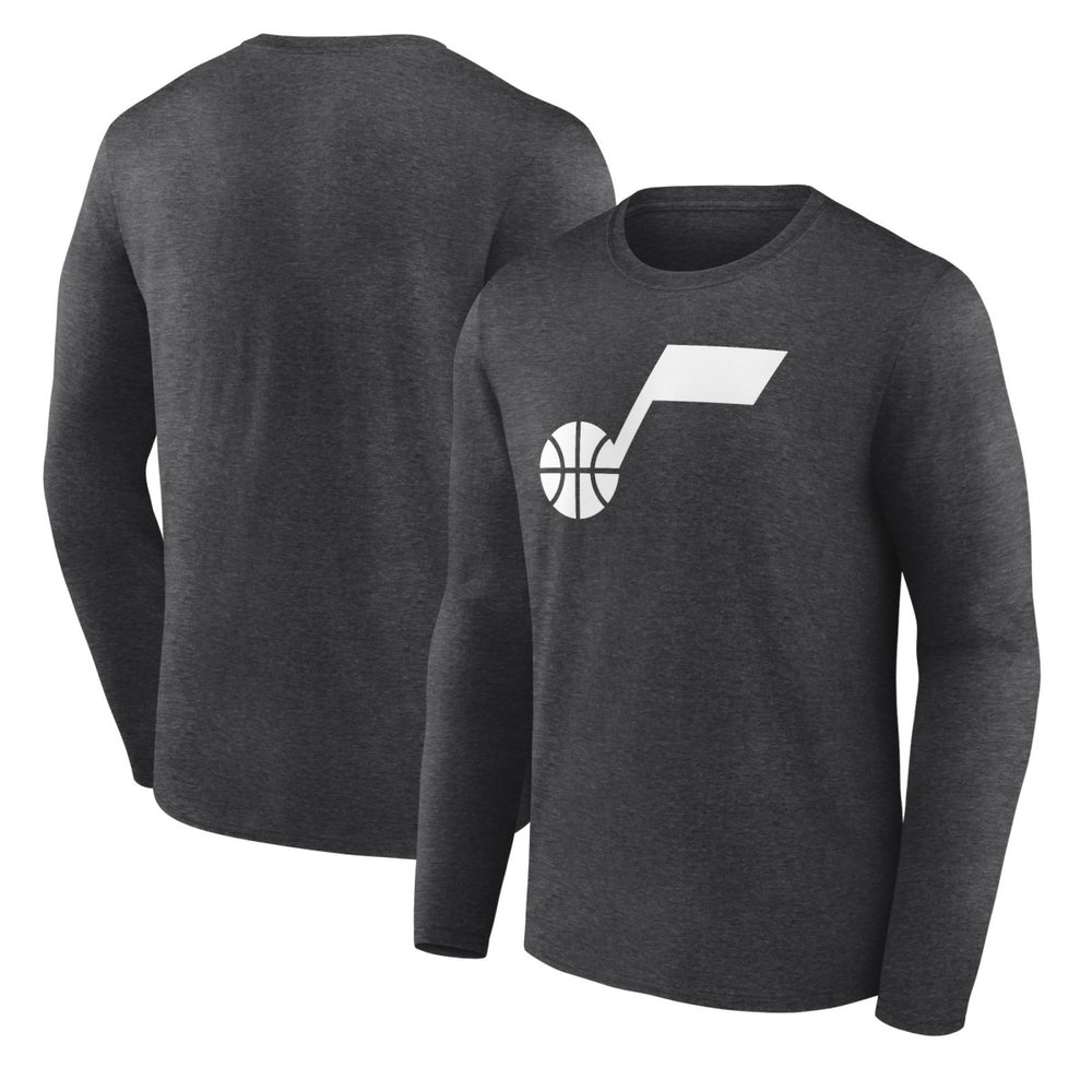 Utah Jazz Primary Logo Team Long Sleeve T-Shirt Heathered Charcoal - NBA