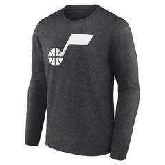 Utah Jazz Primary Logo Team Long Sleeve T-Shirt Heathered Charcoal - NBA