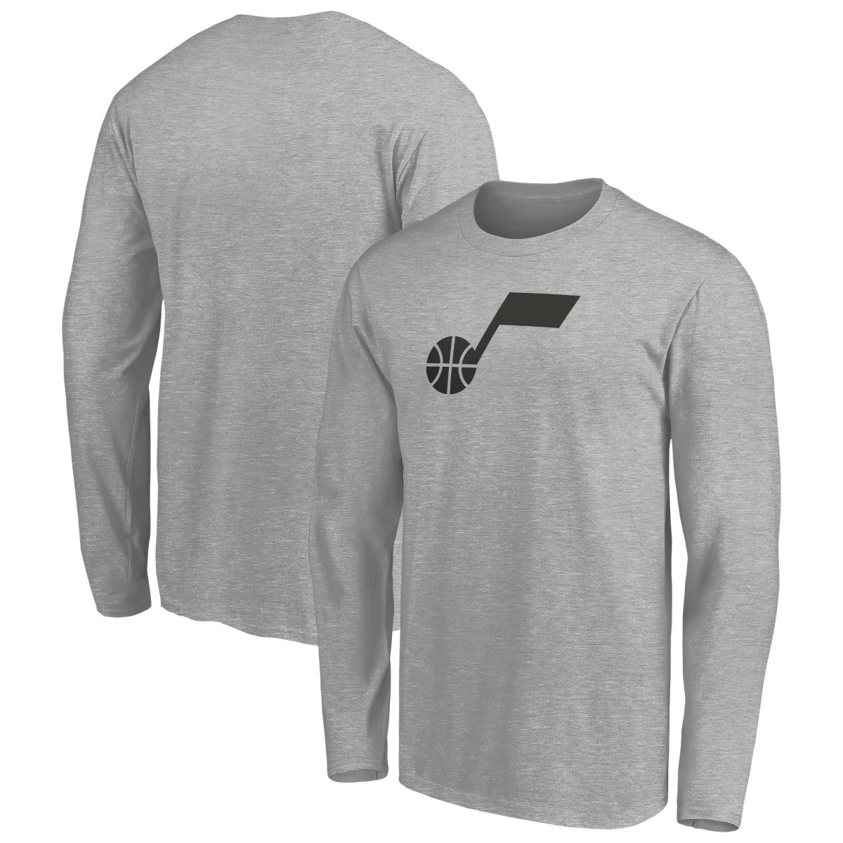 Utah Jazz Primary Logo Team Long Sleeve T-Shirt Heathered Gray - NBA