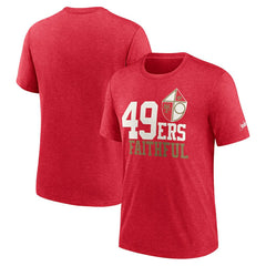 San Francisco 49ers Local Tri-Blend T-Shirt Heather Scarlet | Nike for Sale