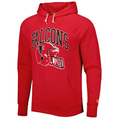 Atlanta Falcons Homage Retro Helmet Tri-Blend Raglan Pullover Hoodie Red | NFL