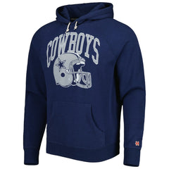 Dallas Cowboys Homage Retro Helmet Tri-Blend Raglan Pullover Hoodie Navy | NFL