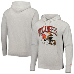 Tampa Bay Buccaneers Homage Retro Helmet Tri-Blend Raglan Pullover Hoodie Ash | NFL