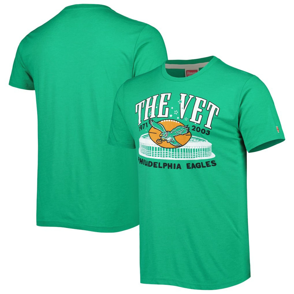 Philadelphia Eagles Homage Stadium Tri-Blend T-Shirt Green | NFL
