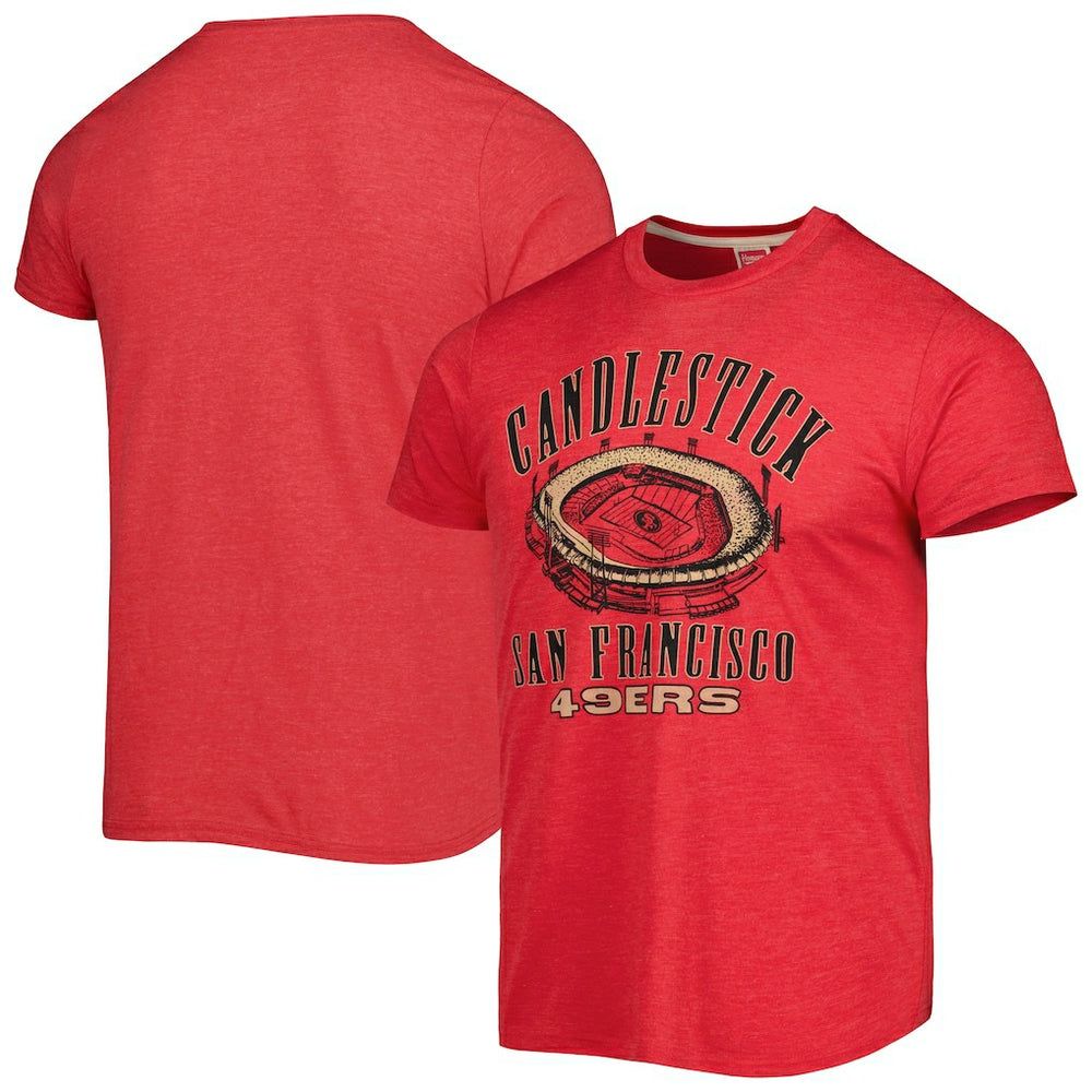 San Francisco 49ers Homage Stadium Tri-Blend T-Shirt Scarlet | NFL