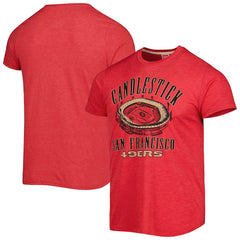 San Francisco 49ers Homage Stadium Tri-Blend T-Shirt Scarlet | NFL