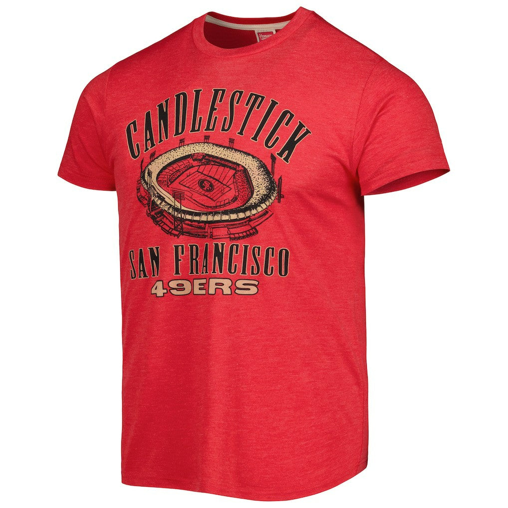 San Francisco 49ers Homage Stadium Tri-Blend T-Shirt Scarlet | NFL