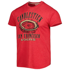 San Francisco 49ers Homage Stadium Tri-Blend T-Shirt Scarlet | NFL