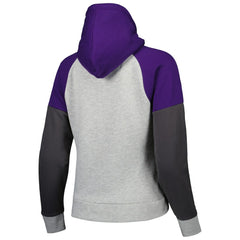 Baltimore Ravens Antigua Women's Lightweight Jackpot Raglan Half-Zip Pullover Hoodie Heather Gray | NFL