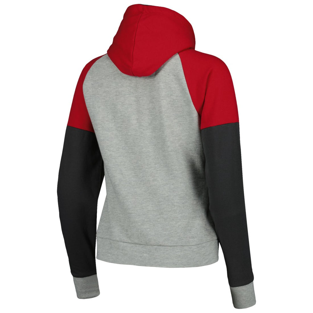 Tampa Bay Buccaneers Antigua Women's Lightweight Jackpot Raglan Half-Zip Pullover Hoodie Heather Gray | NFL