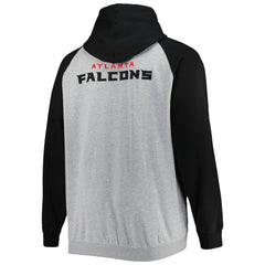 Atlanta Falcons Big & Tall Fleece Raglan Full-Zip Hoodie Jacket Heather Gray | NFL