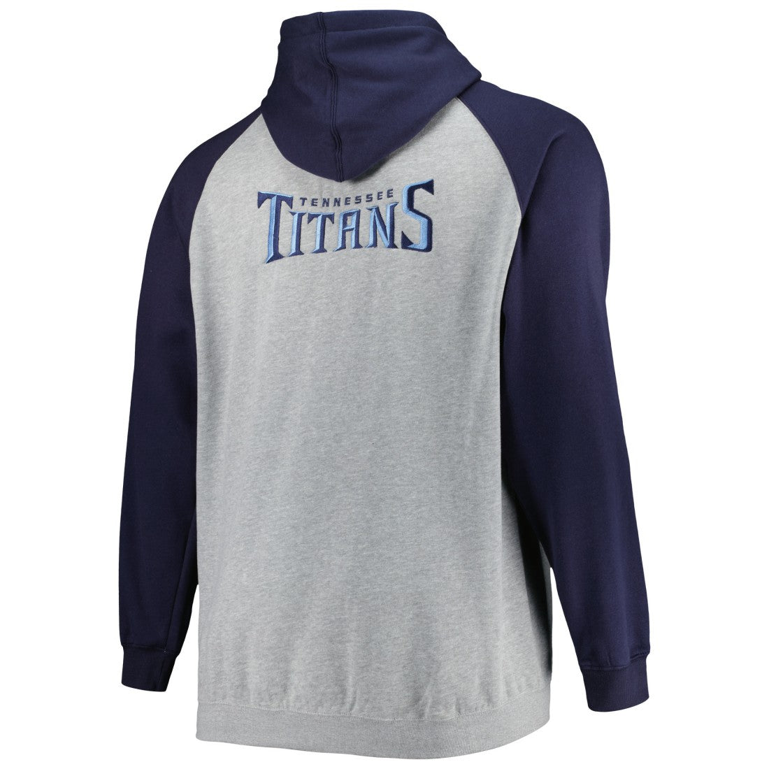 Tennessee Titans Big & Tall Fleece Raglan Full-Zip Hoodie Jacket Heather Gray | NFL
