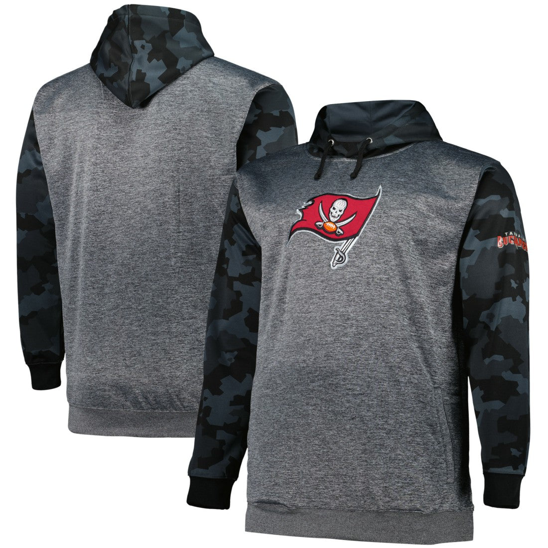 Tampa Bay Buccaneers Big & Tall Camo Pullover Hoodie Heather Charcoal | Fanatics