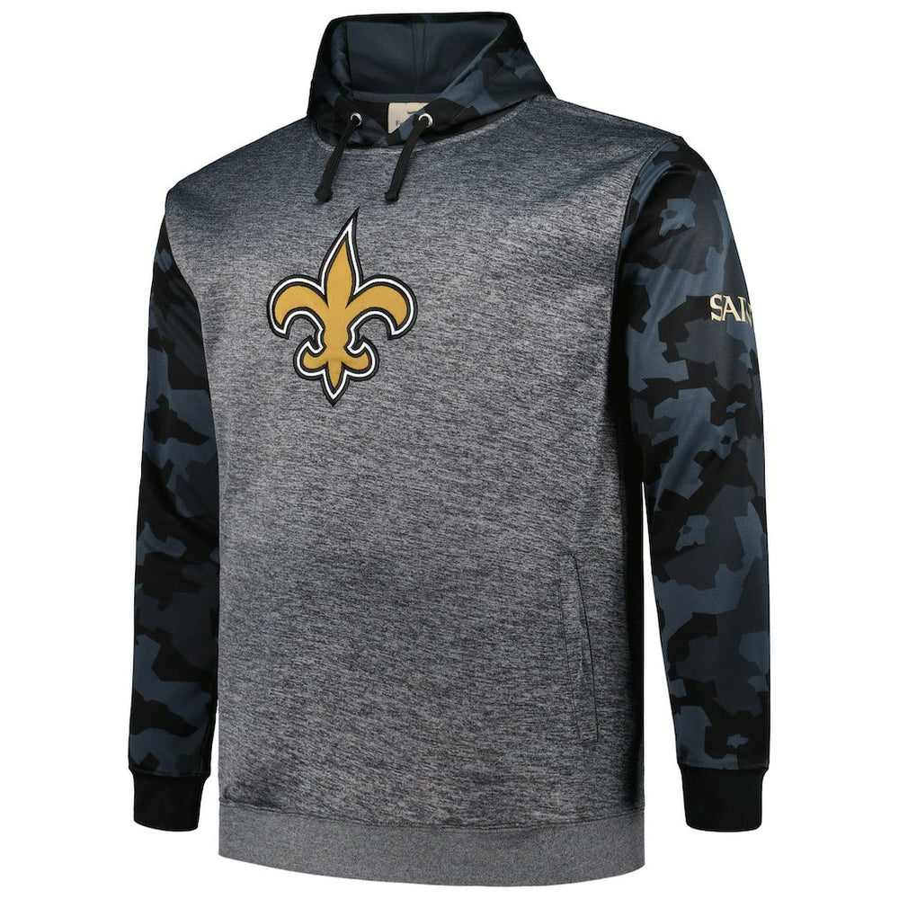 New Orleans Saints Big & Tall Camo Pullover Hoodie Heather Charcoal | Fanatics