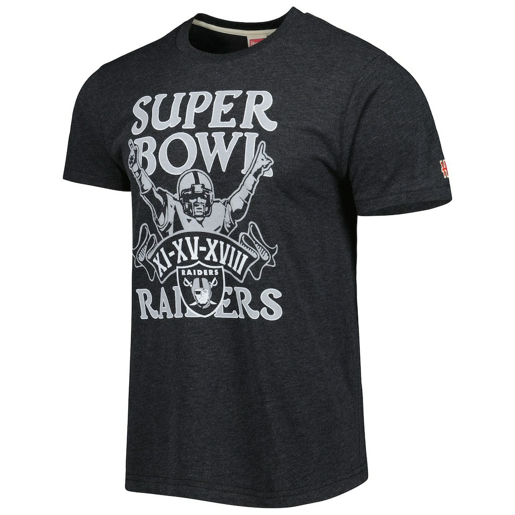 Las Vegas Raiders Homage Super Bowl Classics Tri-Blend T-Shirt Charcoal | NFL