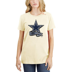 Dallas Cowboys New Era Women's Chrome Sideline T-Shirt Cream | NFL