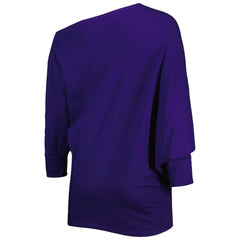Baltimore Ravens KIYA TOMLIN Women's Twisted Tri-Blend Asymmetrical 3/4-Dolman Sleeve Sweatshirt Purple | NFL