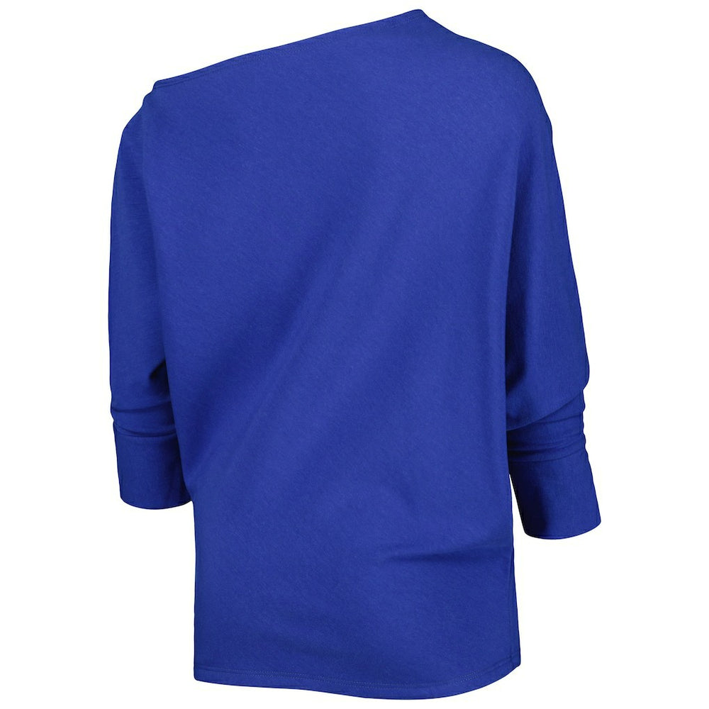 Buffalo Bills KIYA TOMLIN Women's Twisted Tri-Blend Asymmetrical 3/4-Dolman Sleeve Sweatshirt Royal | NFL